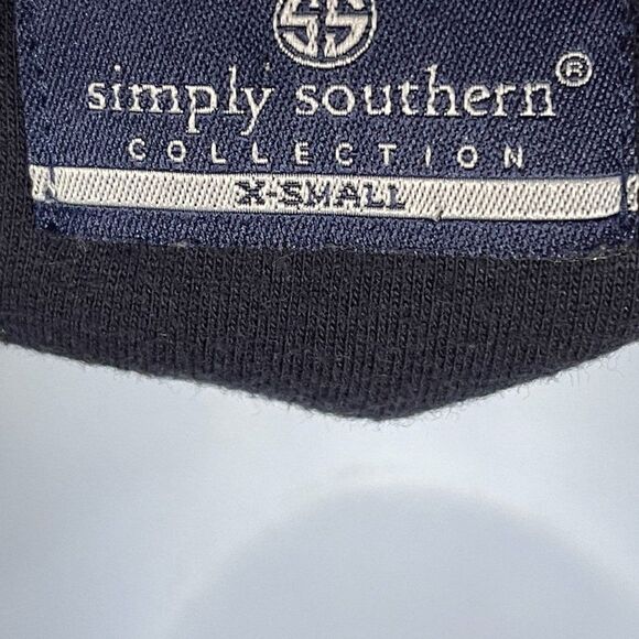 2/$30 Simply Southern Navy Vine Embroidered Quarter Zip Sweatshirt Pullover Top - Picture 8 of 9
